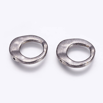 Tibetan Style Irregular Ring Bead Frames, Lead Free & Cadmium Free & Nickel Free, Gunmetal, 20.5x20.5x3mm, Hole: 12mm