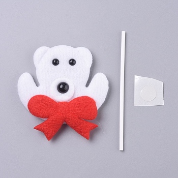 Bear Shape Christmas Cupcake Cake Topper Decoration, for Party Christmas Decoration Supplies, White, 75x75x12mm