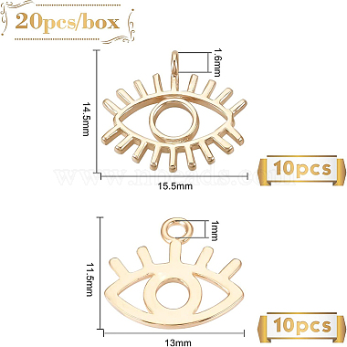 benecreat 20pcs 2 pendentifs en laiton de style(KK-BC0006-89)-2