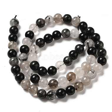 Natural Black Rutilated Quartz Beads Strands(G-R446-6mm-37-01)-7