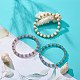 3Pcs 3 Color Natural Malaysia Jade(Dyed) & Alloy Daisy Beaded Stretch Bracelets for Women(BJEW-JB08856)-2