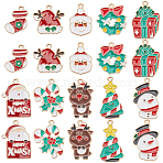 40Pcs 10 Styles Christmas Theme Alloy Enamel Pendants, Mixed Shapes, 19~29x15~22x1.3~2mm, hole: 1.5~1.8mm, 4ps/style(ENAM-SC0005-59)