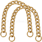 Aluminum Twisted Chain Purse Strap Extenders, with Alloy Clasps, Golden, 550mm(FIND-WH20015-040)