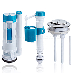 ABS Toilet Tank Fill Valve & Flush Valve Kit, Column, Deep Sky Blue, 245x89.5x51mm(AJEW-WH0752-595)