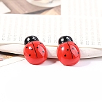 Opaque Resin Cabochons, Red, Ladybug, 19.3x14mm(CRES-WH0013-34B)