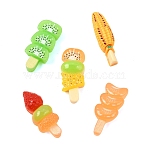 Opaque Resin Imitation Food Cabochons, Fruit Tanghulu & Corn, Mixed Color, 28.5~30.5x8.5~13x5.5~9mm(RE-CBA6D7B-02)