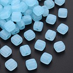 Imitation Jelly Acrylic Beads, Square, Light Sky Blue, 8x8x5.5mm, Hole: 2.5mm, about 1800pcs/500g(MACR-S373-98-E08)