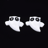 Resin Cabochons, Ghost, White, 23x27x7mm(CRES-T010-99)