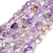 Natural Ametrine Beads Strands, Nuggets, Tumbled Stone, 7~13x4.5~10x4.5~10mm, Hole: 1.2mm, about 44~46pcs/strand, 15.08''~16.14''(38.3~41cm)(G-P497-01E-50)