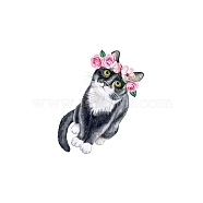 Anmial Theme Removable Temporary Water Proof Tattoos Paper Stickers, Cat Pattern, 6x6cm(ANIM-PW0004-01-05)