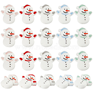 20Pcs 5 Colors Snowman Christmas Theme Food Grade Eco-Friendly Silicone Beads, Chewing Beads For Teethers, DIY Nursing Necklaces Making, Mixed Color, 32x29x10mm, Hole: 2mm, 4cps/color(SIL-CP0001-05)