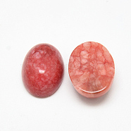 Dyed Natural White Jade Cabochons, Oval, Salmon, 18x13x6mm(G-Q957-01C-13x18)