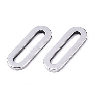 Non-Tarnish 201 Stainless Steel Linking Rings, Oval, Stainless Steel Color, 18.5x6.5x1.5mm, Inner Diameter: 2.5x14mm(STAS-R115-11)