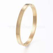 304 Stainless Steel Bangles, Golden, 51x57mm(BJEW-H553-01G)