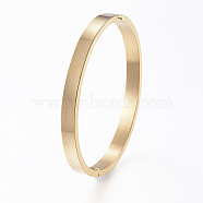 Ion Plating(IP) 304 Stainless Steel Bangles, Golden, 51x57mm(BJEW-H553-01G)