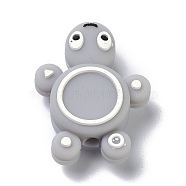 Silicone Focal Beads, Turtle, Dark Gray, 29x22x8mm, Hole: 3mm(SIL-C001-01B)