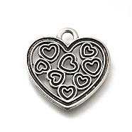 Tibetan Style Alloy Pendants, Cadmium Free & Lead Free, Heart, Antique Silver, 19.5x19x1mm, Hole: 2mm, about 416pcs/500g(FIND-G078-12AS)