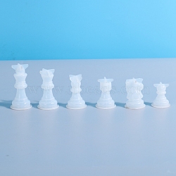 DIY Silicone Chess Molds, Resin Casting Molds, Clay Craft Mold Tools, White, 30~70x30~35mm(PW-WG31998-01)