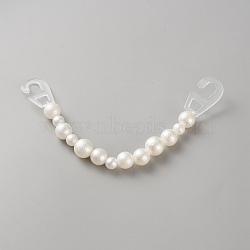Resin Imitation Pearl Round Beaded Bag Straps, Wide Bag Handles, Purse Making Accessories, Seashell Color, 235mm(PURS-WH20002-01)