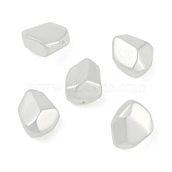 Glass Profiled Pearl Beads, Pearlized, Polygon, White, 16x12~13x9~9.5mm, Hole: 1mm(HY-Z001-08)