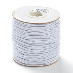 (Defective Closeout Sale: Spool Mildew), Round Elastic Cord, with Nylon Outside and Rubber Inside, White, 2mm, about 40m/roll(EC-XCP0001-15B)