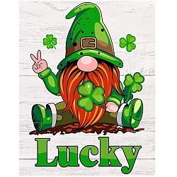 Saint Patrick's Day Theme DIY Diamond Painting Kits, Including Resin Rhinestone Bag, Diamond Sticky Pen, Tray Plate and Glue Clay, Green, 400x300mm(PW-WG80922-01)