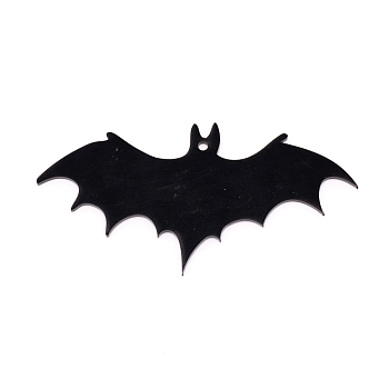 Acrylic Label Card, for Halloween Decotation, Bat, Black, 73x145x2.8mm, Hole: 4mm