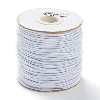 (Defective Closeout Sale: Spool Mildew), Round Elastic Cord, with Nylon Outside and Rubber Inside, White, 2mm, about 40m/roll