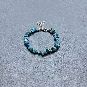 Natural Apatite Chip Beaded Bracelets for Women