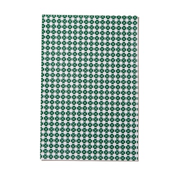 PU Leather Fabric, Garment Accessories, for DIY Crafts, Clover Pattern, Green, 30x20x0.1cm