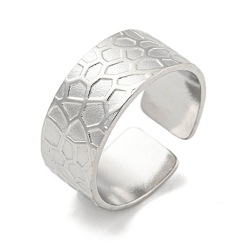 304 Stainless Steel Open Cuff Rings, Stainless Steel Color, Inner Diameter: 17.5mm