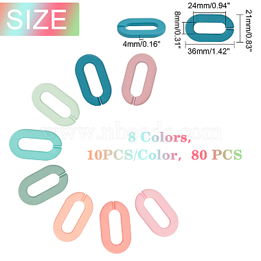 SUPERFINDINGS 80Pcs 8 Colors Opaque Spray Painted Acrylic Linking Rings(OACR-FH0001-022)-5