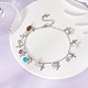 Natural & Synthetic Mixed Gemstone Chips & Cross Charms Anklet(AJEW-AN00512-04)-2