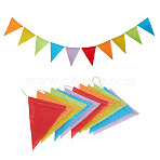 Linen & Twine Pennant Flags Banners, for Party Birthday, Festival Celebration, Triangle, Colorful, 3940x170x3mm(DIY-WH20001-99G)
