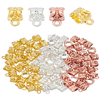 90pcs 3 Colors Alloy Tube Bails, Loop Bails, Column, Mixed Color, 11x8x6.5mm, Hole: 1.6mm(FIND-LP0001-77)