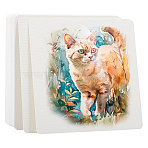 Painting Paper, Calligraphy Paper, Round, Square, 10x10x0.05cm, 50pcs/set(DIY-WH0504-240B)
