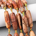 Natural Fire Crackle Agate Beads Strands, Dyed & Heated, Barrel, 39~41x13~14mm, Hole: 2.5mm, about 8pcs/strand, 15.35''~16.14''(39~41cm)(G-P605-E01-01)