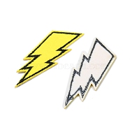 Lightning Bolt Polyester Computerized Embroidery Iron on Patches, Appliques, Yellow, 64x20x1mm(PATC-WH0001-78D)