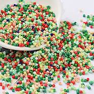 Baking Paint Glass Seed Beads, Cylinder, Sea Green, 2x1.5mm, Hole: 1mm, about 50398pcs/pound(SEED-S042-05B-51)