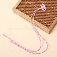 Polyester Chinese Knot Tassel Big Pendants, Pink, 400mm(PW-WG21428-04)