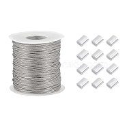 304 Stainless Steel Wire Rope, Jewelry DIY Making Material, Stainless Steel Color, 0.8mm, about 100m/roll(OCOR-WH0032-09B)