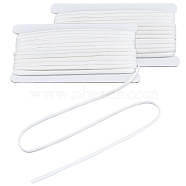 Polyester Elastic Cords, Flat, White, 5mm, about 10.94 Yards(10m)/Card(EC-WH0026-006C)