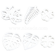 SUPERDANT 6Pcs 6 Style PP Plastic Cookie Cutters, Leaf-shaped, Plant Series, White, 55~106x55~94mm, 1pc/style(BAKE-SD0001-02)