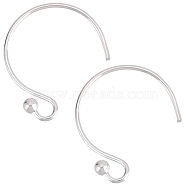 5 Pairs 925 Sterling Silver Earring Hooks, Silver, 13x11x2mm, Hole: 2mm, 20 Gauge, Pin: 0.8mm(STER-BBC0001-35)
