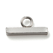 304 Stainless Steel Charms, Rectangle Charm, Stainless Steel Color, 13x6x2mm, Hole: 2.3mm(STAS-Q310-08P)