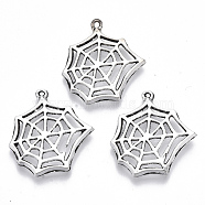 Tibetan Style Alloy Pendants, Lead Free & Cadmium Free, Spider Web, Antique Silver, 25.5x23.5x3mm, Hole: 0.8mm, about 300pcs/500g(TIBE-N010-14AS-RS)