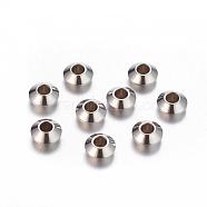304 Stainless Steel Bicone Spacer Beads, Stainless Steel Color, 6x3mm, Hole: 2.5mm(X-STAS-Q174-01)