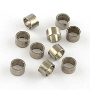 Large Hole 201 Stainless Steel Spacer Beads, Column, Stainless Steel Color, 3x5mm, Hole: 4mm(STAS-S040-05)