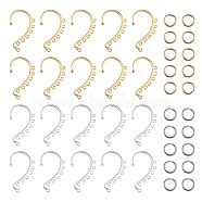20Pcs 2 Color Alloy Ear Cuff Findings, Climber Wrap Around Non Piercing Earring Findings, with 200Pcs 304 Stainless Steel Jump Rings, Golden & Silver, 58x35x2mm, Hole: 2.5mm, 10Pcs/color(FIND-SZ0002-64)