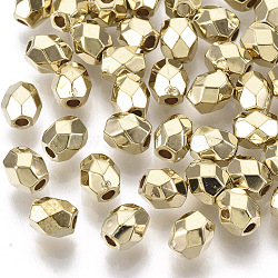CCB Plastic Beads, Faceted, Oval, Golden, 5x4x4mm, Hole: 1.4mm(X-CCB-S160-A-66G)